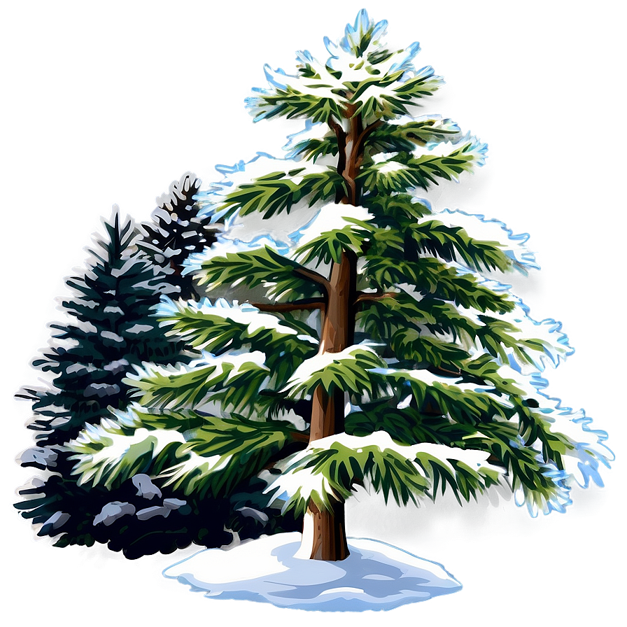 Evergreen Tree In Winter Png Ygk95 PNG image