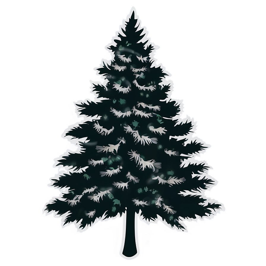 Evergreen Tree Silhouette Vector Png 06212024 PNG image