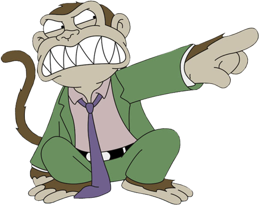 Evil Monkey Pointing Family Guy PNG image