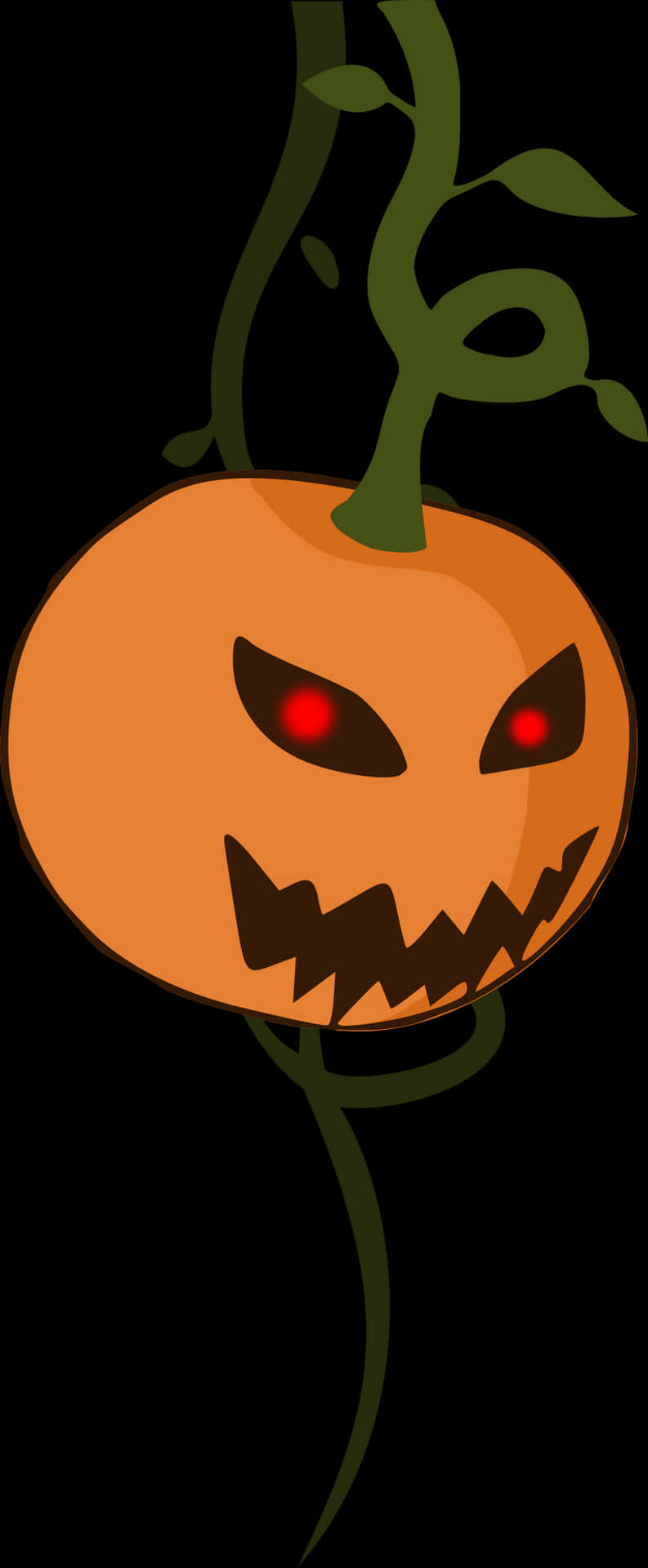 Evil Pumpkinon Vine PNG image
