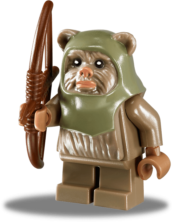 Ewok Lego Figurewith Bow PNG image