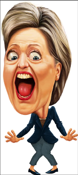 Exaggerated Political Figure Caricature PNG image