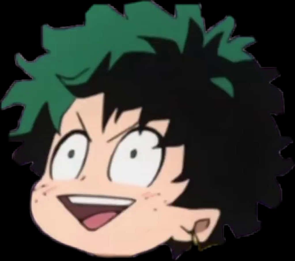 Excited Anime Character Face PNG image