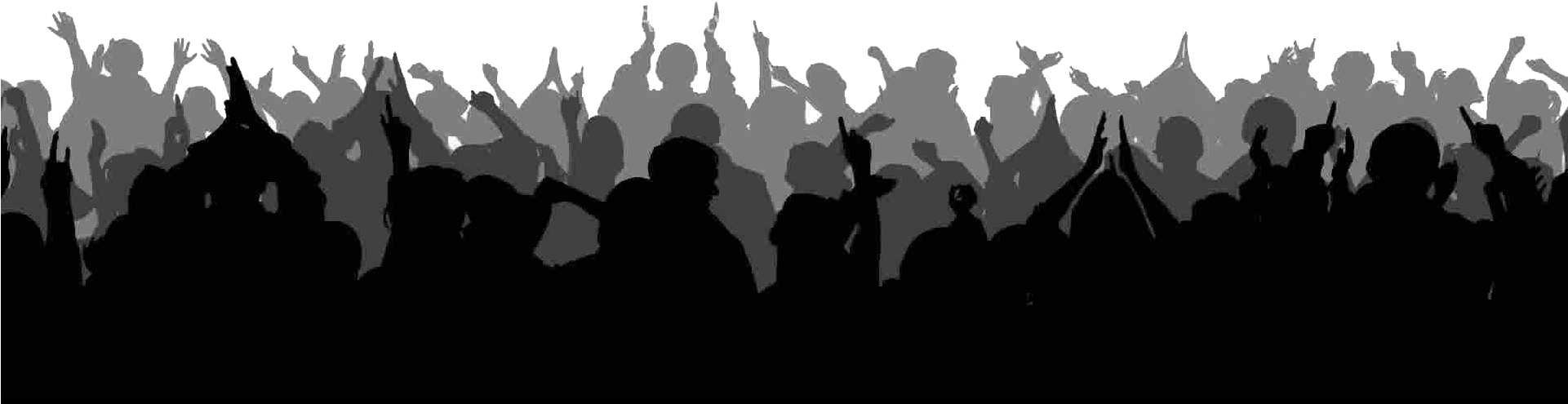 Excited Crowd Silhouette PNG image