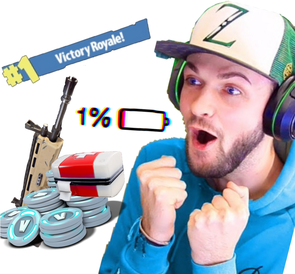 Excited Gamer Victory Royale PNG image