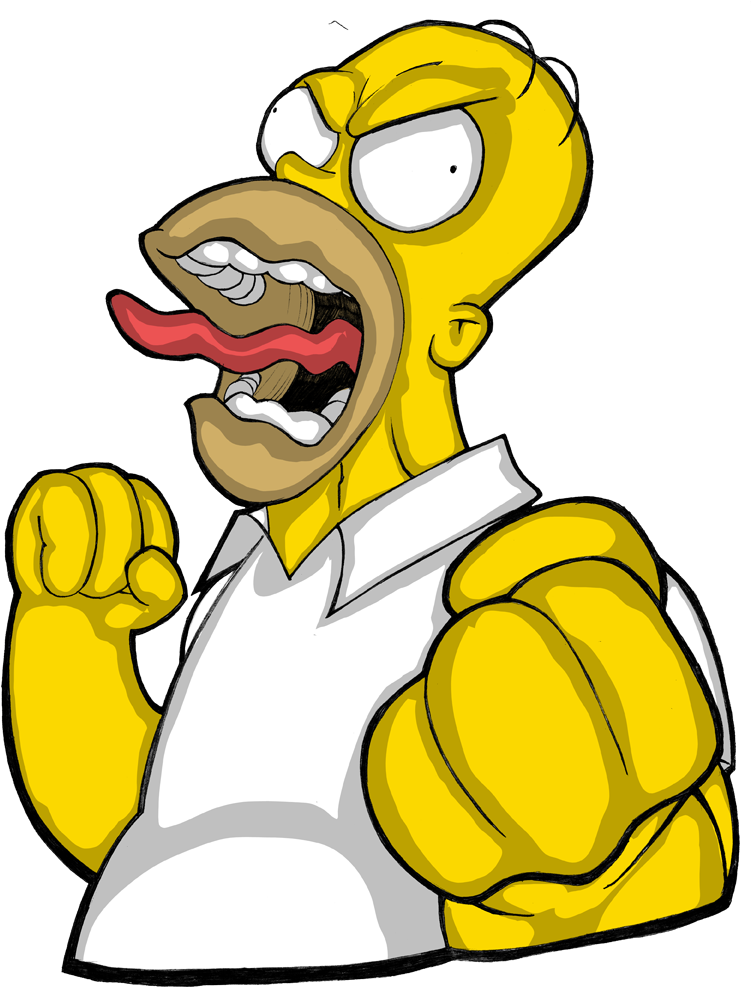 Excited Homer Simpson PNG image