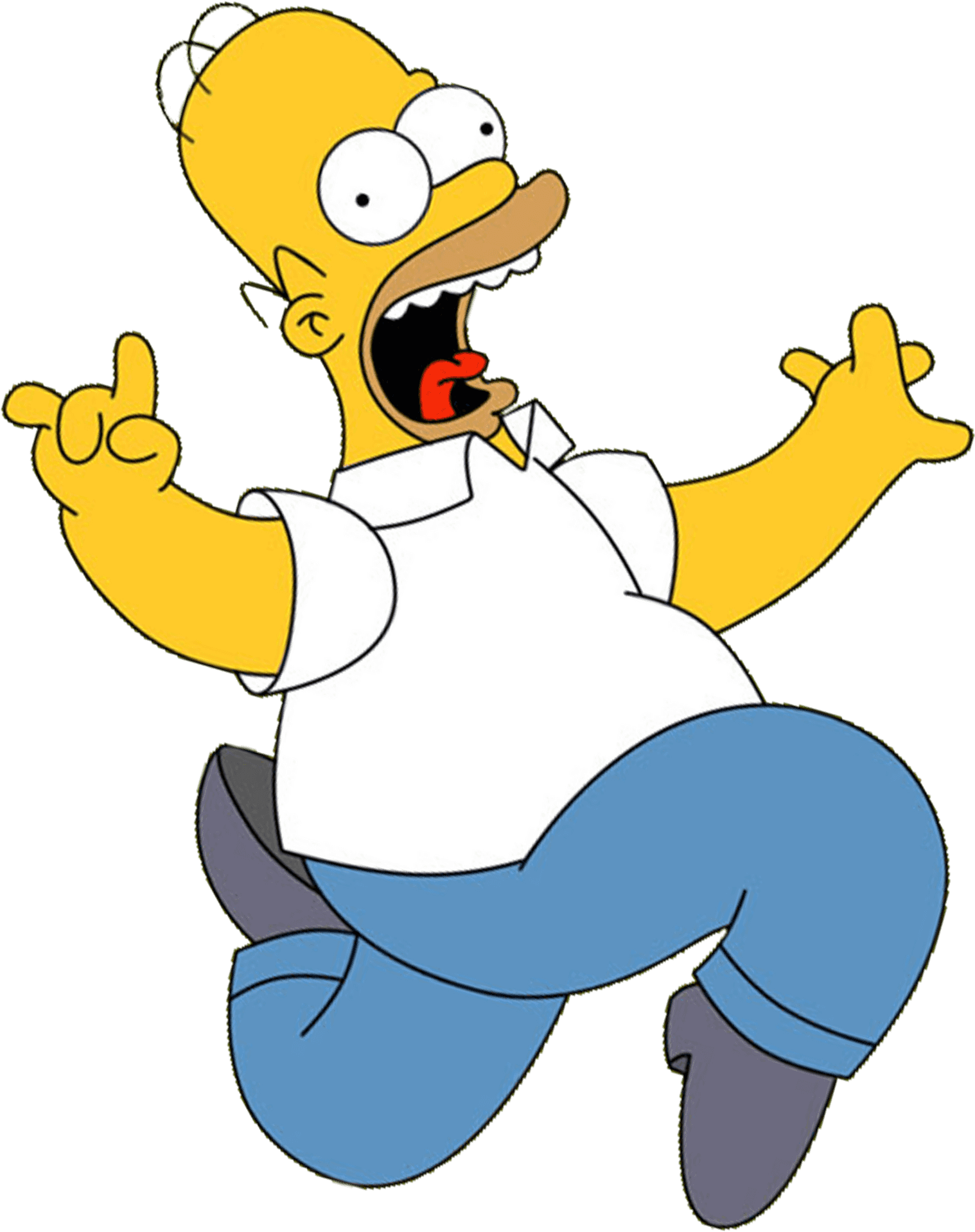 Excited Homer Simpson PNG image