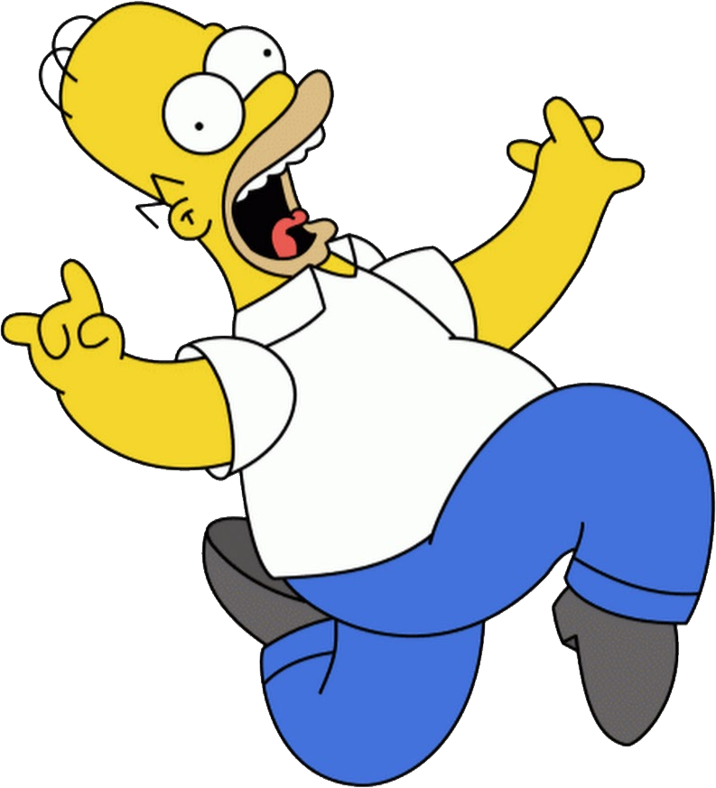 Excited Homer Simpson PNG image