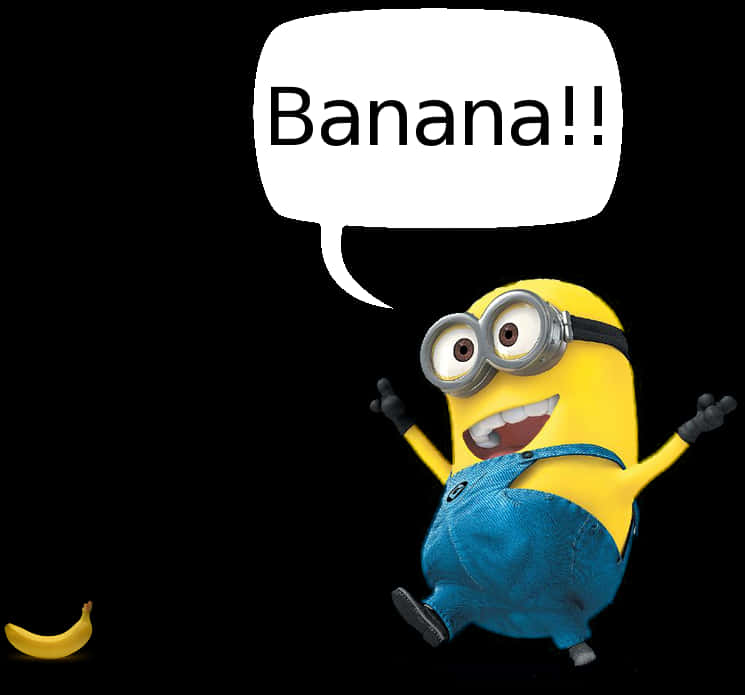 Excited Minion Banana PNG image