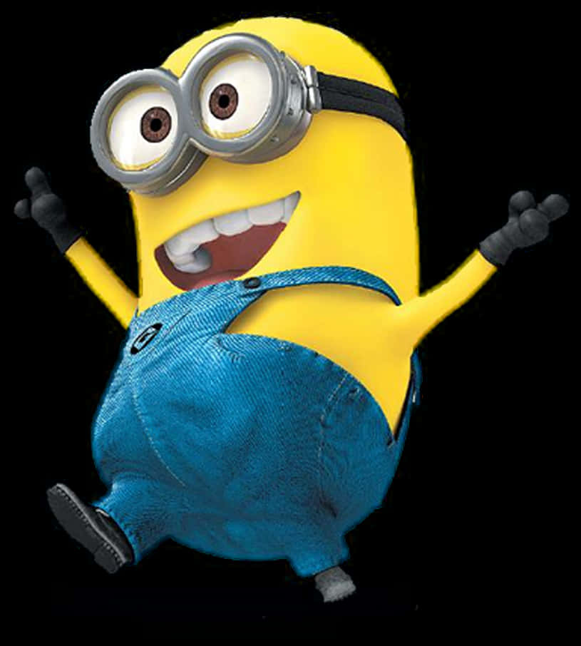 Excited Minion Jumping PNG image