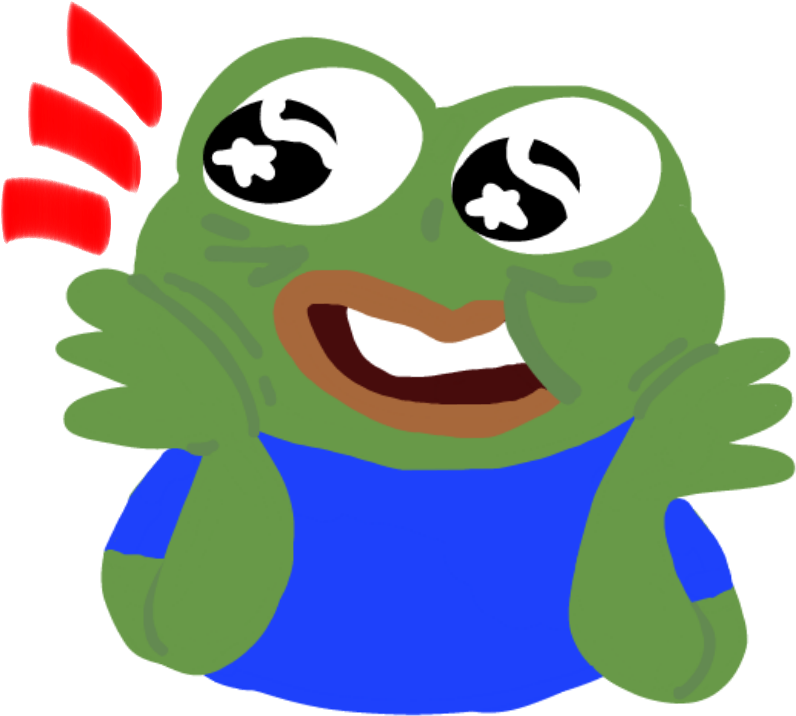 Excited Pepethe Frog PNG image