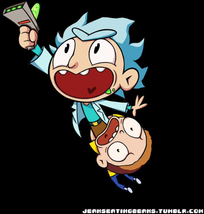 Excited Rickand Morty Adventure PNG image