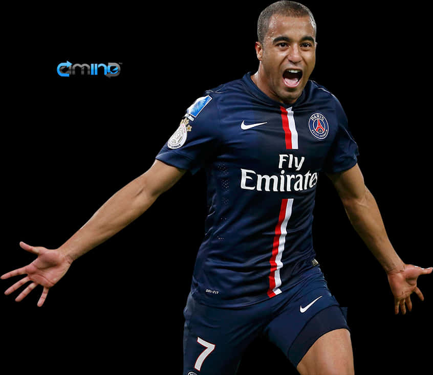 Excited Soccer Player Celebration PNG image