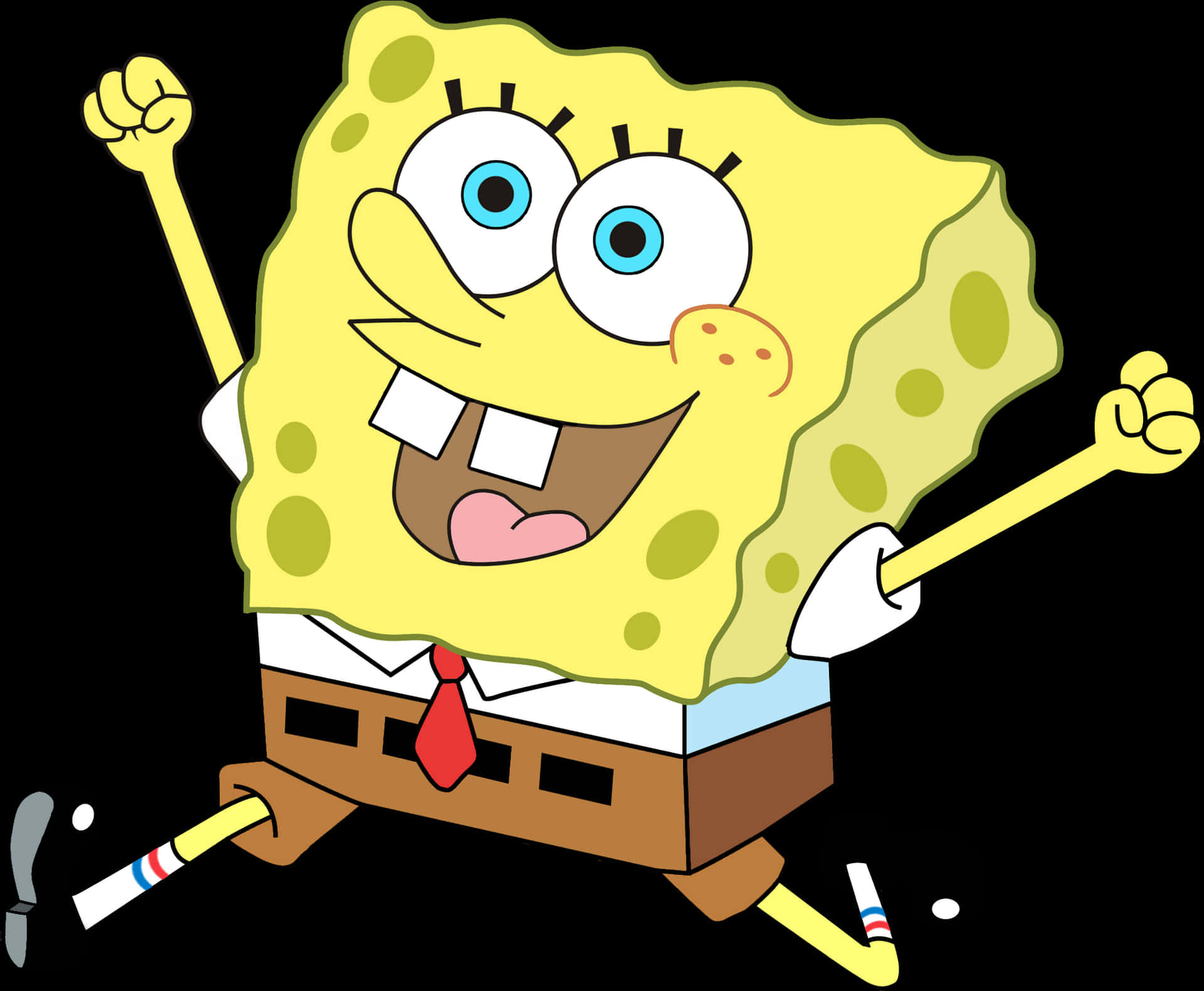 Excited Sponge Bob Square Pants PNG image