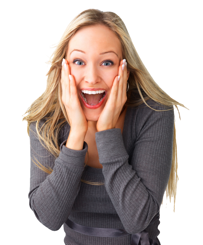 Excited Woman Expression PNG image