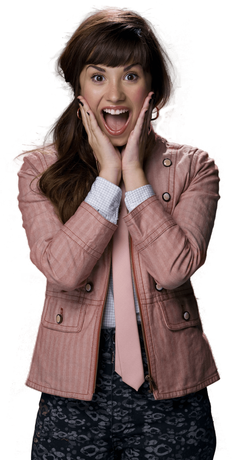 Excited Woman Expressive Pose PNG image