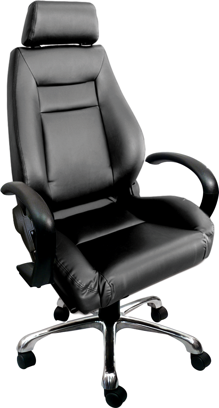 Executive Black Leather Office Chair PNG image