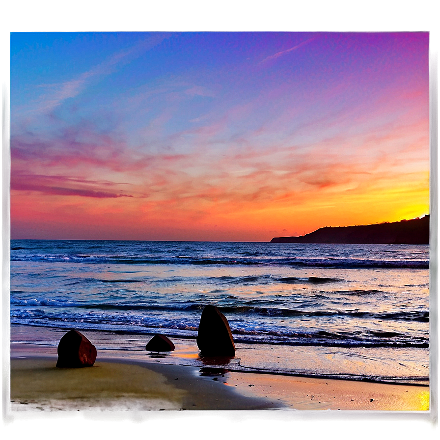 Exotic Beach Sunset Picture Png Lve PNG image