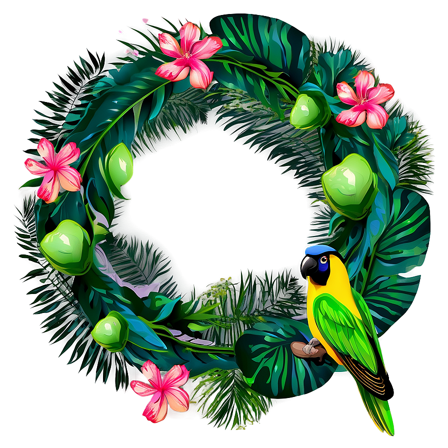 Exotic Bird Paradise Wreath Png 29 PNG image