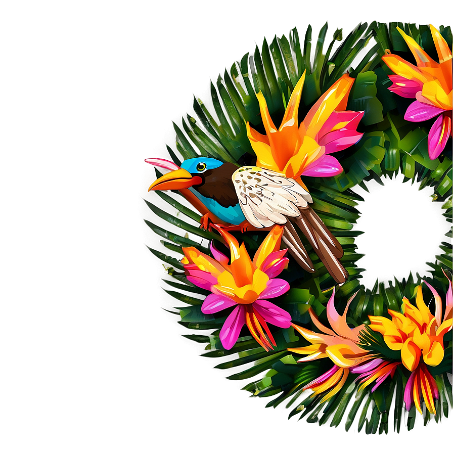 Exotic Bird Paradise Wreath Png Kxh1 PNG image
