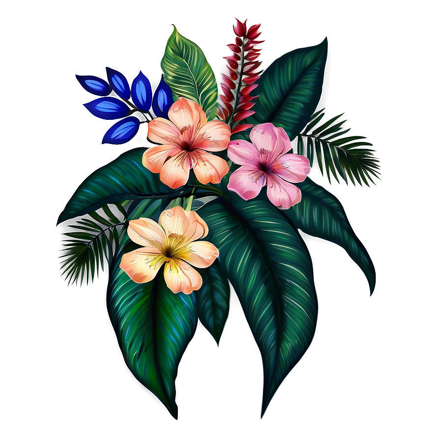 Exotic Boho Flowers Png Qta8 PNG image