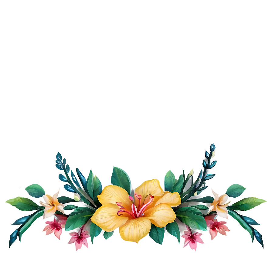 Exotic Floral Border Png Juv26 PNG image