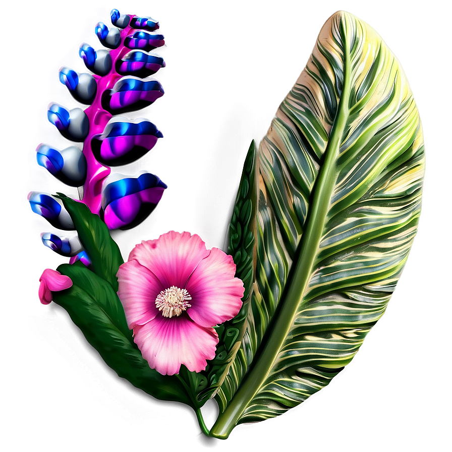 Exotic Floral Print Png Wri PNG image