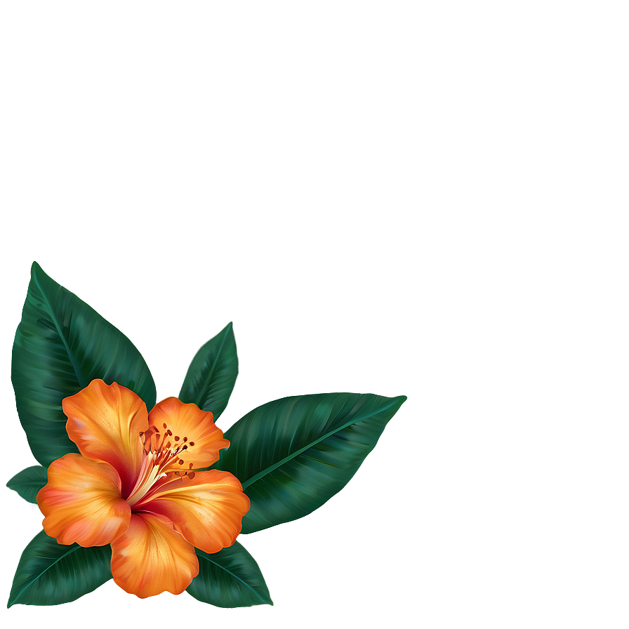 Exotic Orange Floral Png Pxl PNG image