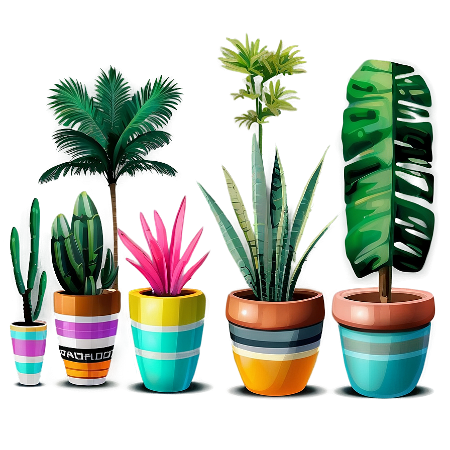 Exotic Potted Plants Collection Png 06122024 PNG image