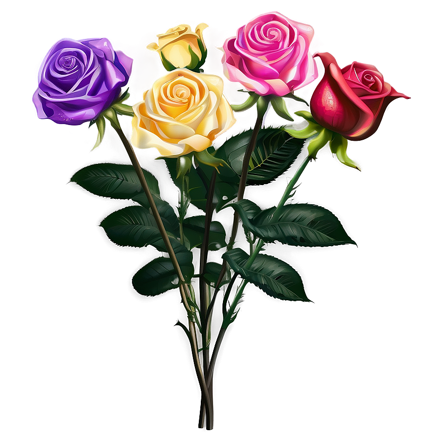 Exotic Roses Bouquet Png 06212024 PNG image