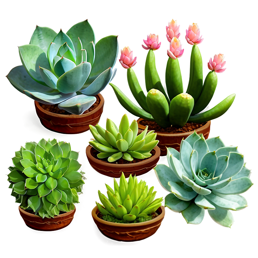 Exotic Succulents Assortment Png 06212024 PNG image