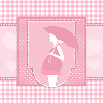 Expectant Mother Silhouette Pink Background PNG image
