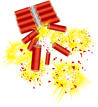 Exploding Firecrackers Illustration PNG image