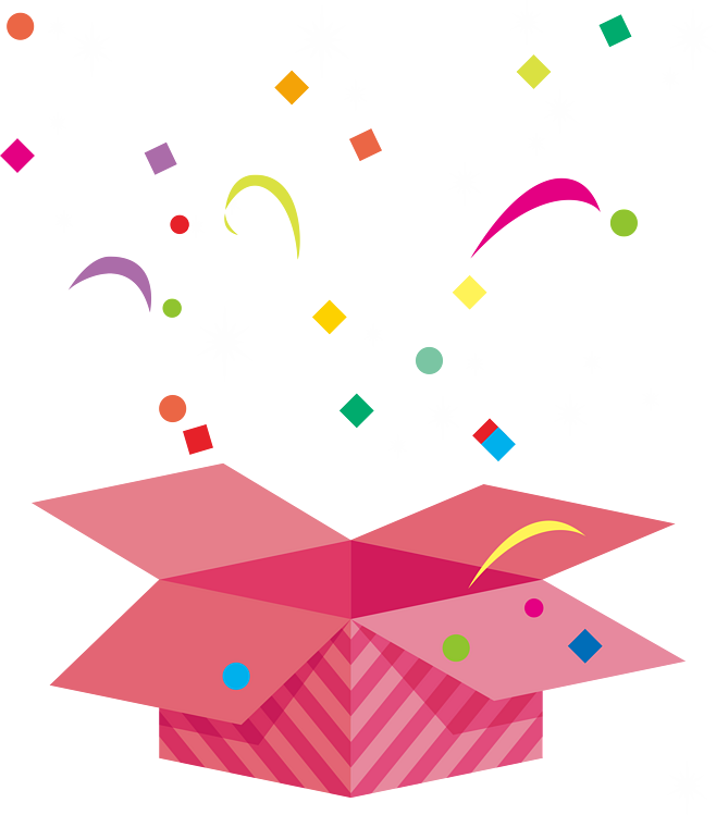 Exploding Gift Box Celebration PNG image