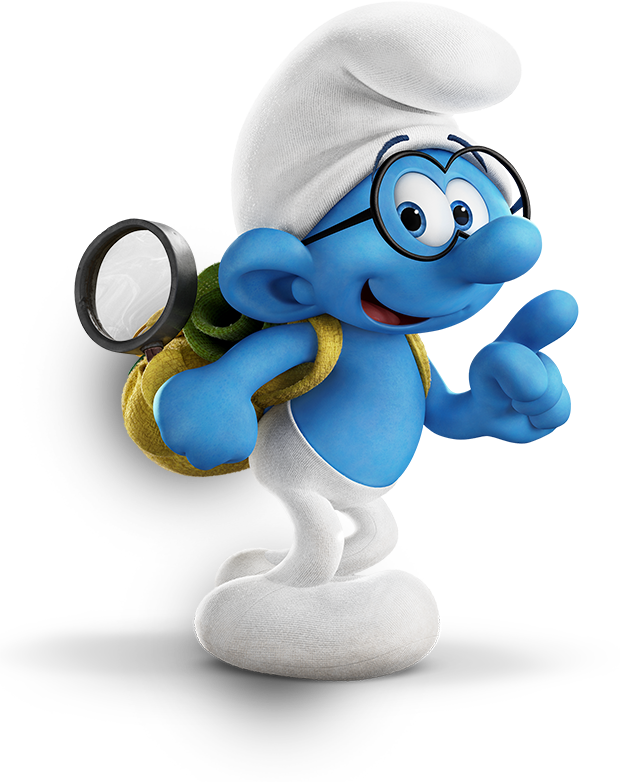 Exploring Smurf With Magnifying Glass PNG image