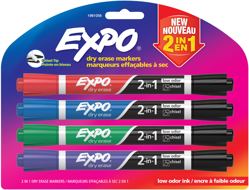 Expo2in1 Dry Erase Markers Packaging PNG image