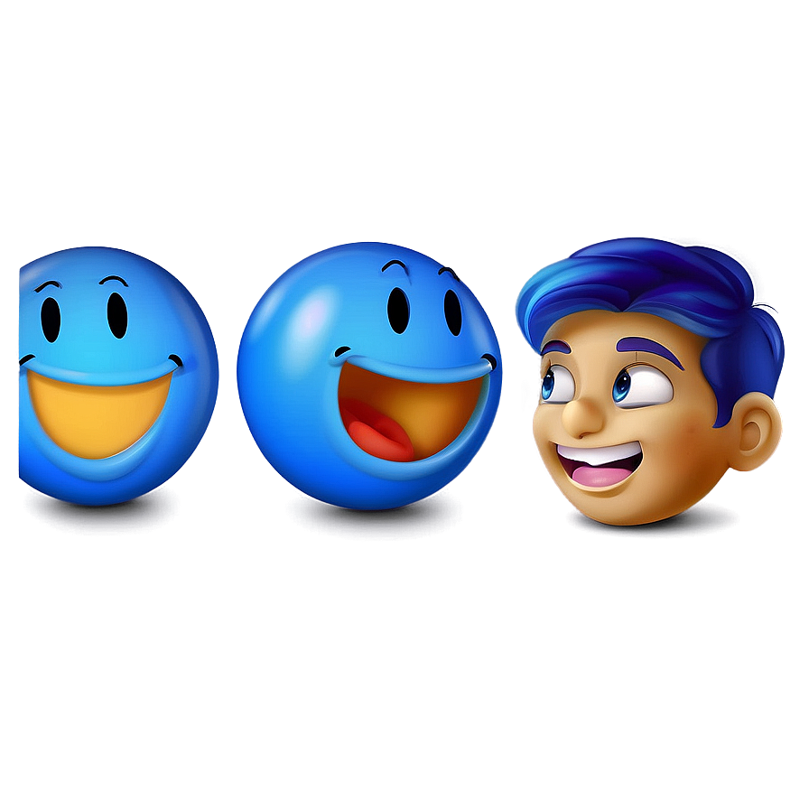 Expressive Blue Emojis Png Pack Fak PNG image