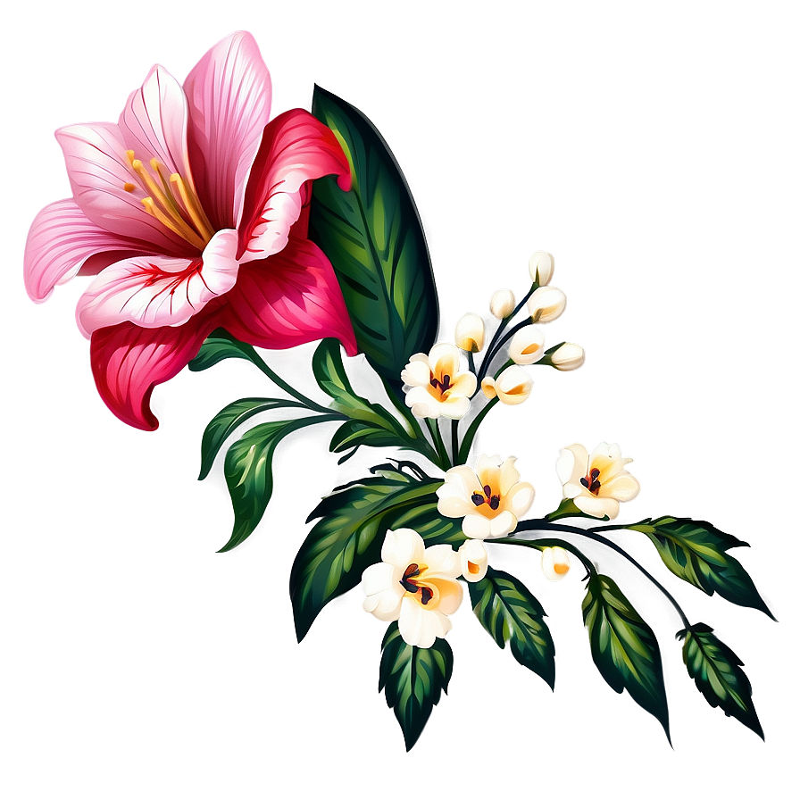 Exquisite Corner Flower Detail Png 06272024 PNG image