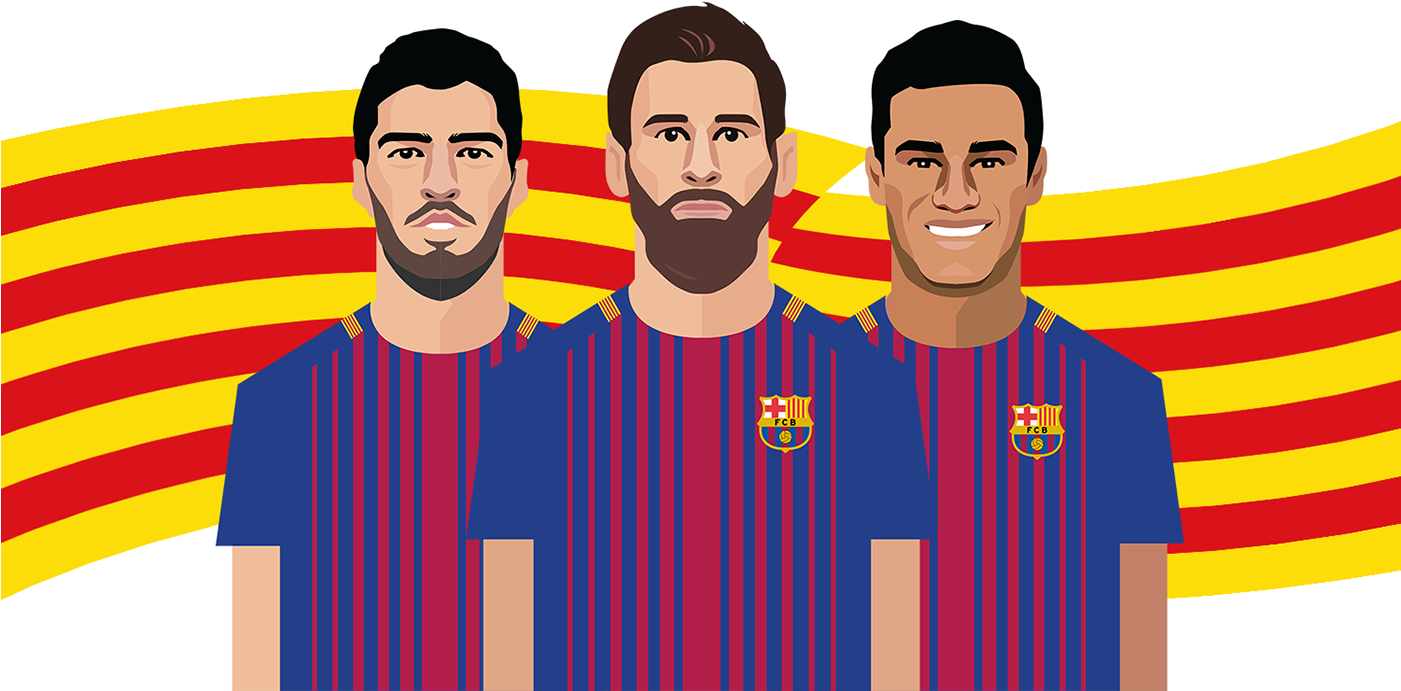 F C Barcelona Players Illustration PNG image