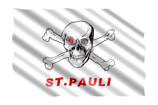 F C St Pauli Skull Flag PNG image