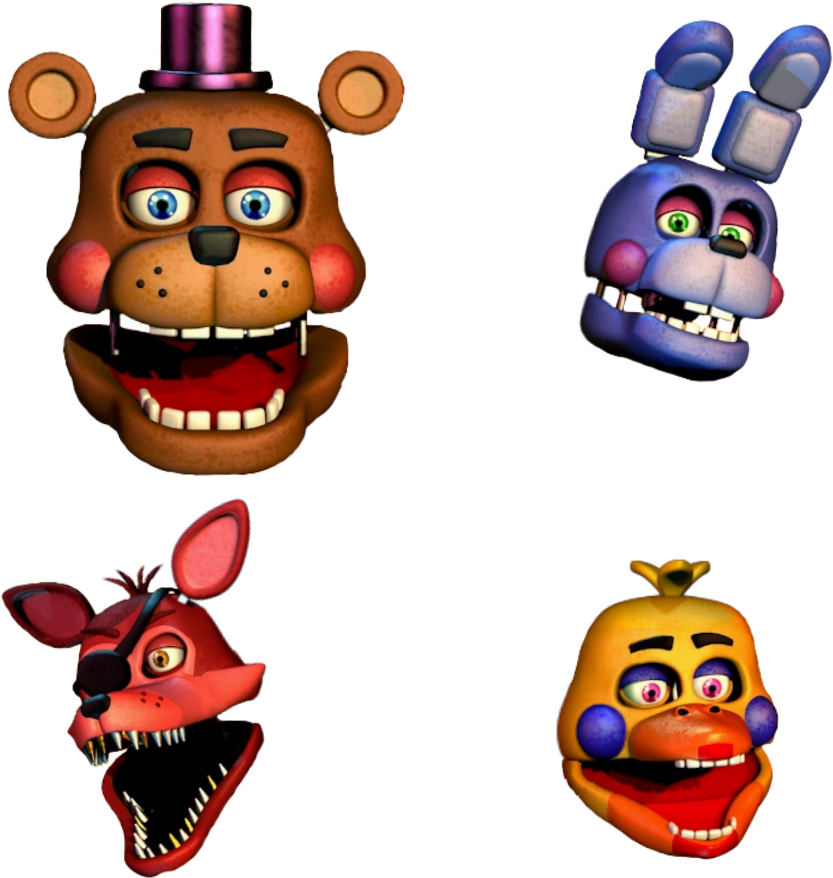 F N A F Animatronic Heads PNG image
