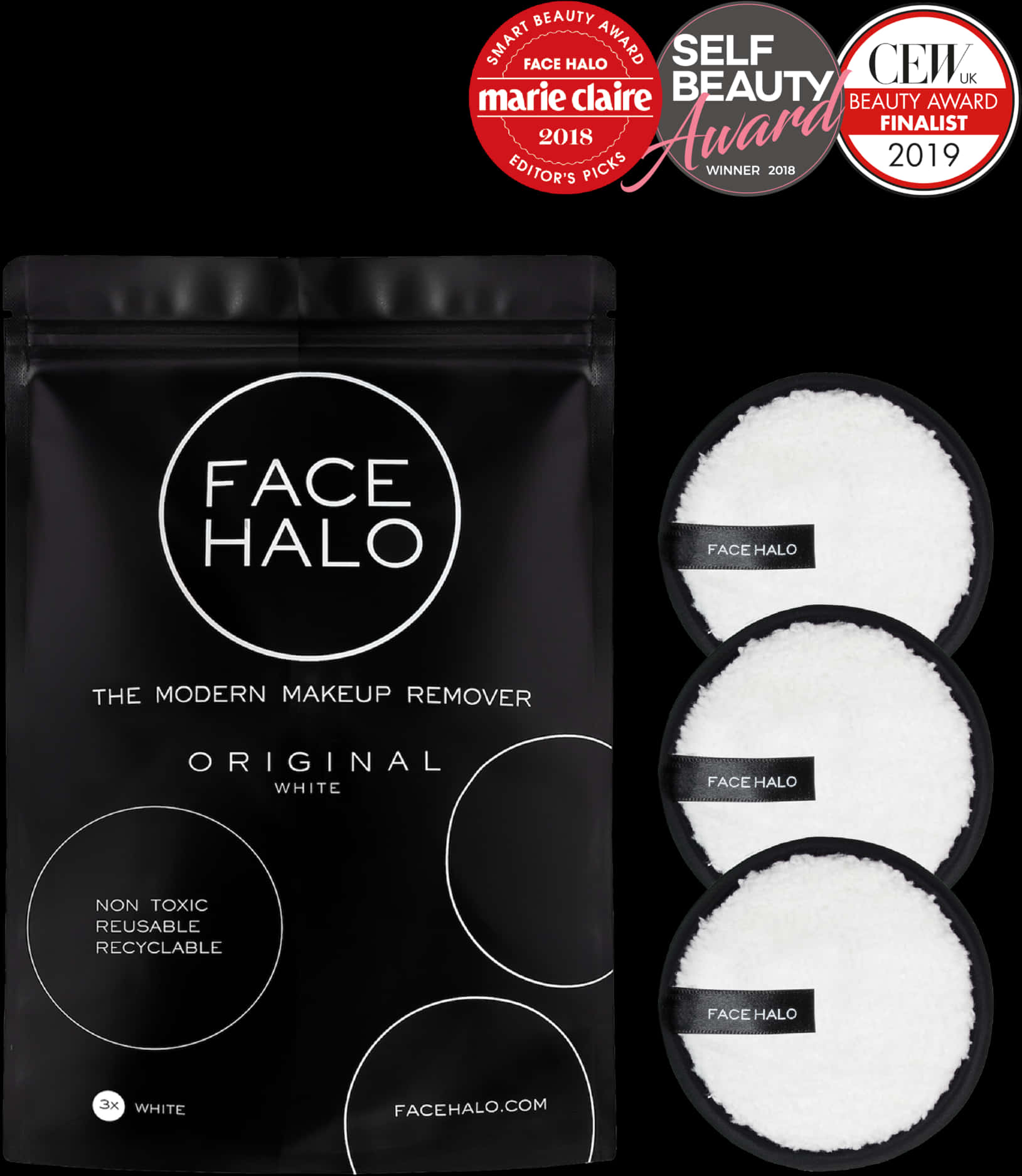 Face Halo Makeup Remover Packagingand Product PNG image