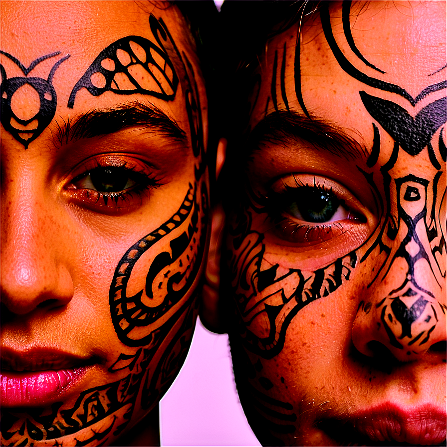 Face Tattoo For Couples Png 57 PNG image