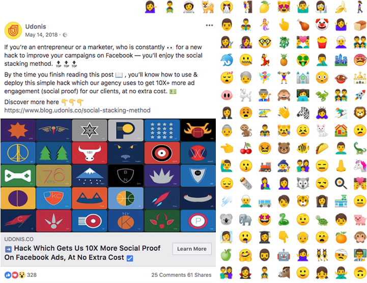 Facebook Emoji Collectionand Marketing Post PNG image