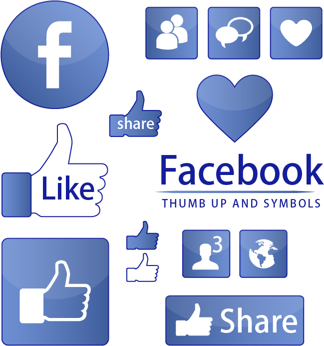 Facebook Iconsand Engagement Symbols PNG image