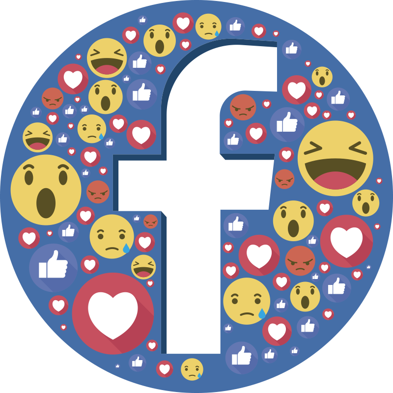 Facebook Reactions Emojis Collage PNG image