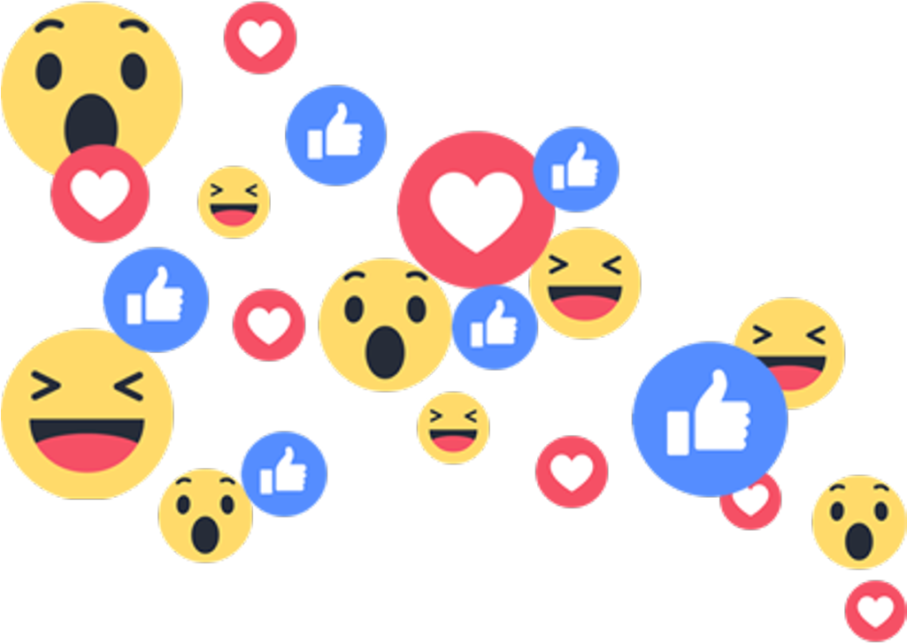 Facebook Reactions Emojis Floating PNG image