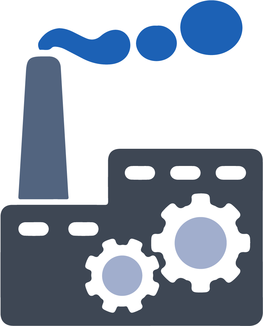 Factory Smokestacksand Gears Icon PNG image