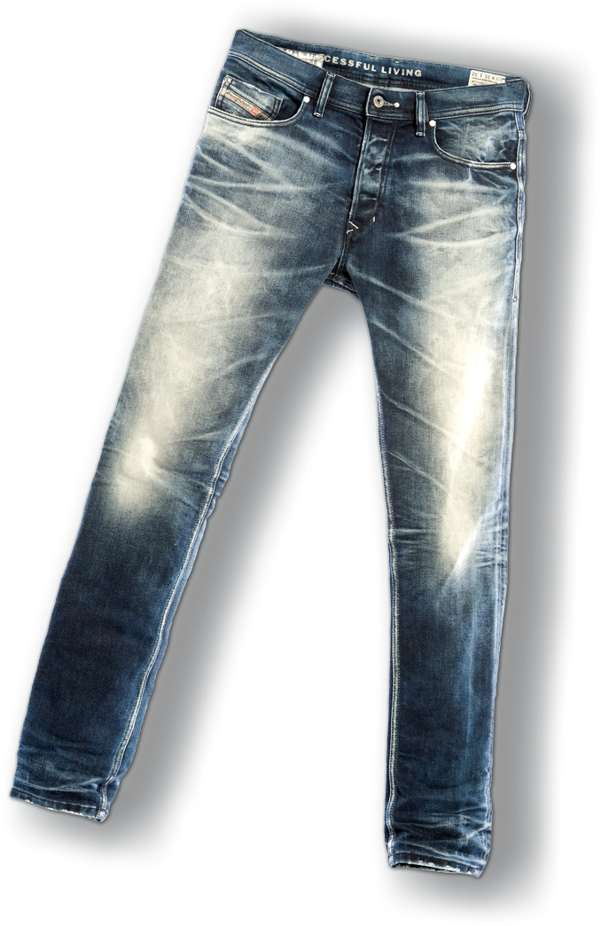 Faded Blue Denim Jeans PNG image