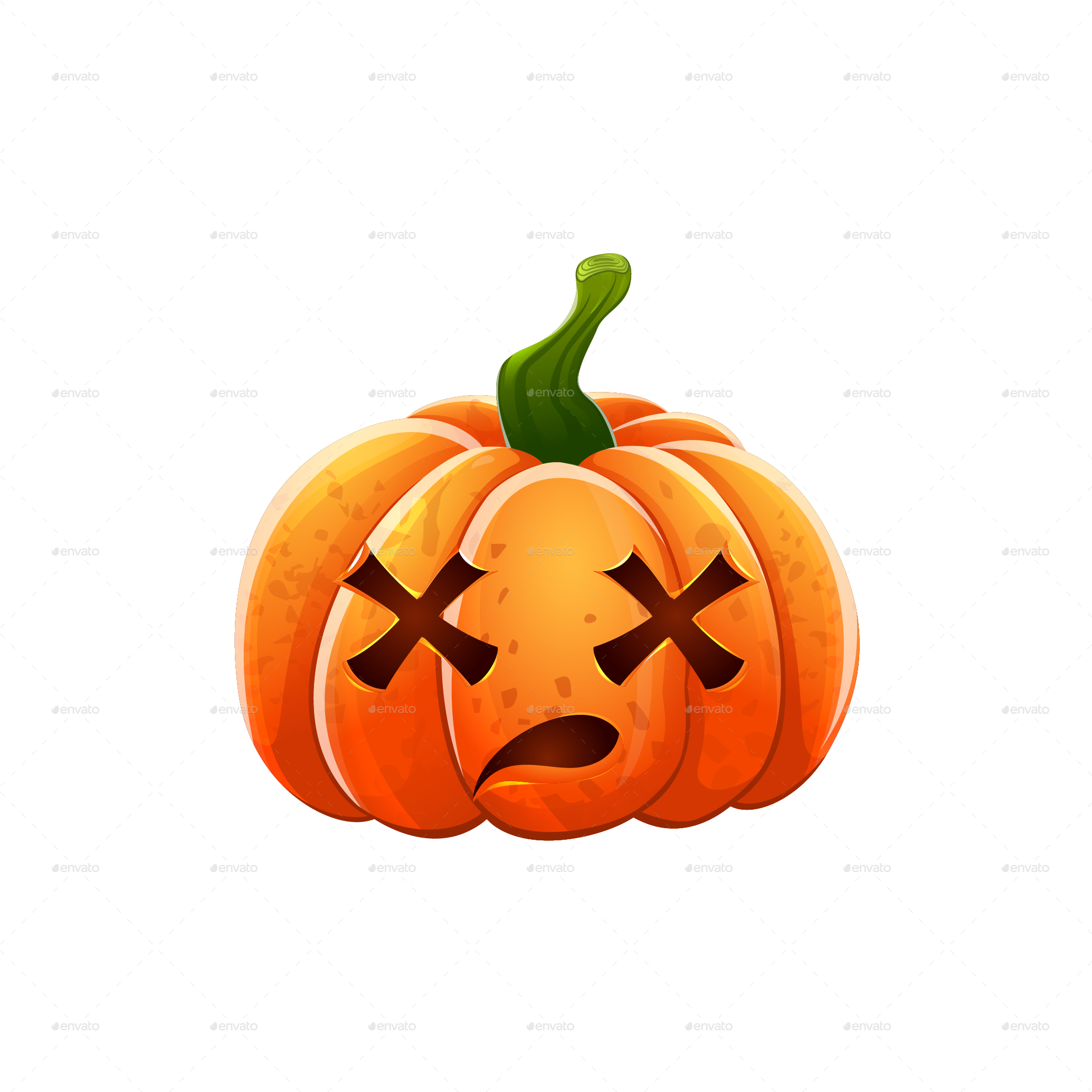 Fainted Pumpkin Halloween Graphic PNG image